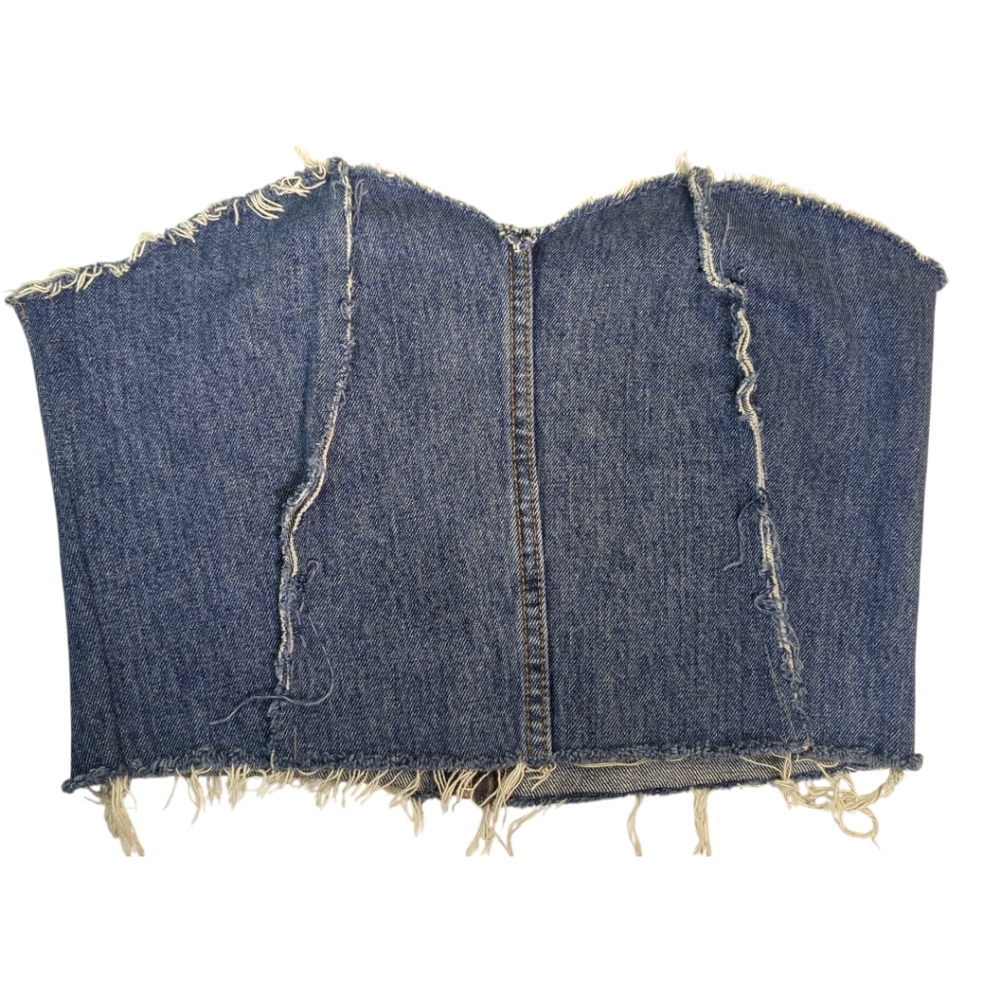 Urban Outfitters Denim Bustier Corset Top SZ Large New w/ Tags